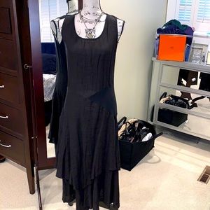 Linen & cotton rib Boutique layered Artisan dress